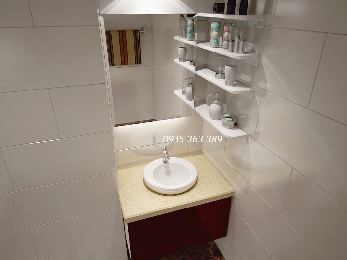 Đa dạng mẫu tủ lavabo cao cấp với những kệ xinh đựng đồ